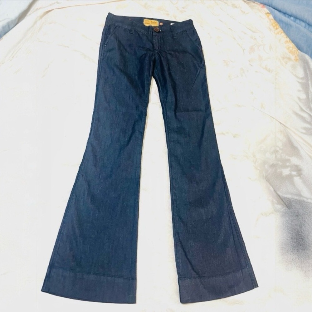 Dear John Virtue Jeans Dark Blue Belo Bottom Flare size 27 x 33  7.5” Rise - Picture 4 of 8